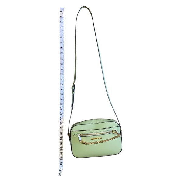 Michael Kors Jet Set Large Saffiano Leather Crossbody Bag in Sage - Picture 9 of 10